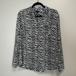 Talbots size 10 zebra print lightweight blouse